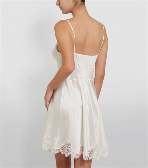 Carine Gilson Ivory Silk Lace Trim Chemise Harrods Uk