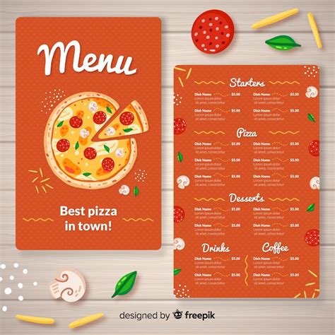 Pizza Menu Template Vector Free Download