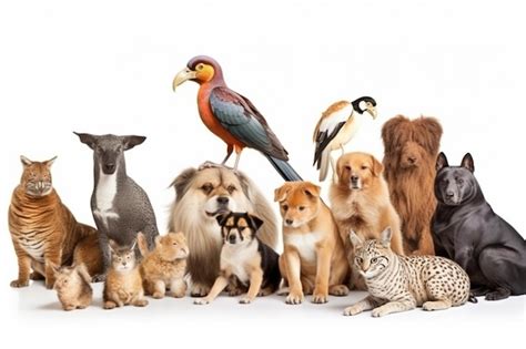 Premium Photo | Large Group of all Animals Together on white background