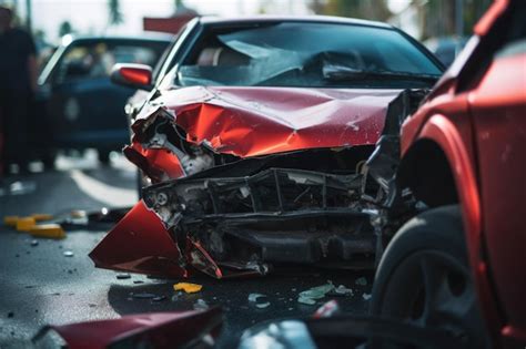 Premium Photo Damaged Car After An Accident