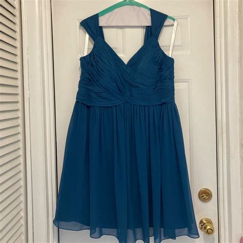 Azazie Angie Ink Blue Bridesmaid Dress Gem