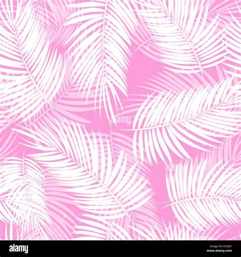 Palm Leaf Vector Seamless Pattern Background Illustration Stock Vector