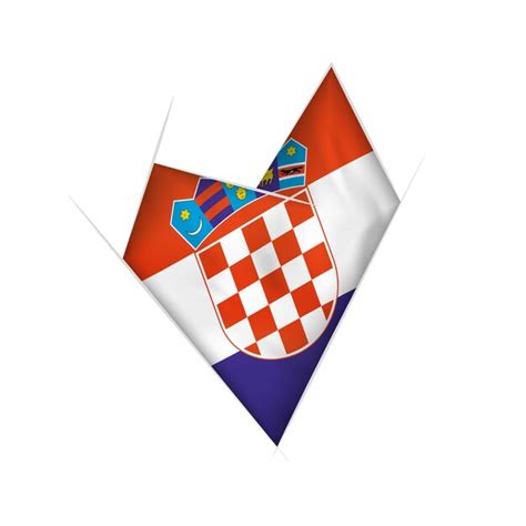 Premium Vector Sketched Crooked Heart With Croatia Flag