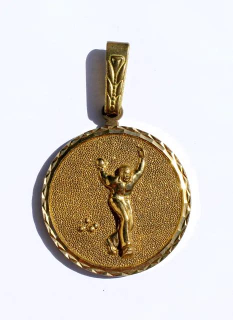 ANCIENNE MEDAILLE DE SPORT PETANQUE JEU DE BOULE 1970 80 EN