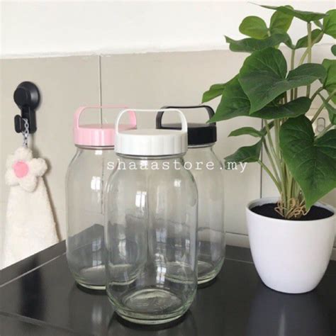 Ready Stock Daiso Kitchen Multipurpose Glass Jar Canister With Handle