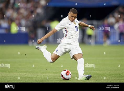 Kylian Mbappe (Paris Saint-Germain) of France shooting to goal during ...