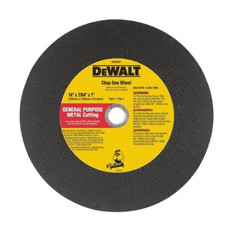 Dewalt DW8001 14 Inch Metal Cutting Chop Saw Wheel ToolTown Canada