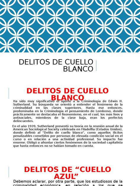 Delitos De Cuello Blanco Pdf Criminología Mala Conducta