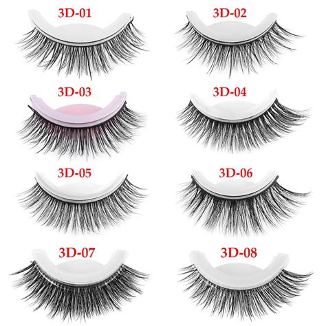 Pair D Mink Hair Self Adhesive False Eyelashes No Glue Required Non