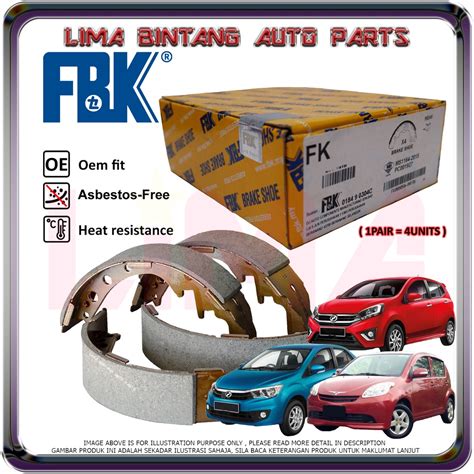 Perodua Myvi Old Axia Bezza Rear Brake Drum Shoe Brake Lining