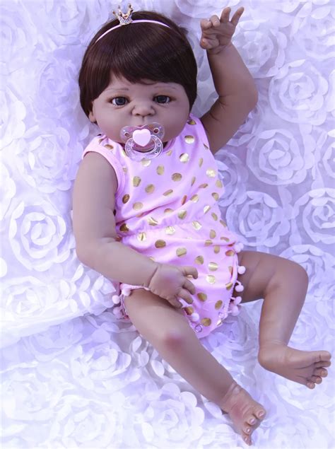 Aliexpress Buy Black Skin Reborn Dolls Cm Full Body Silicone