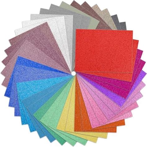 VGOODALL 100 Sheets Glitter Cardstocks A4 Shimmer Cardstock Colourful