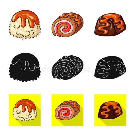 Vector Design Of Confectionery And Culinary Logo Set Of Confectionery