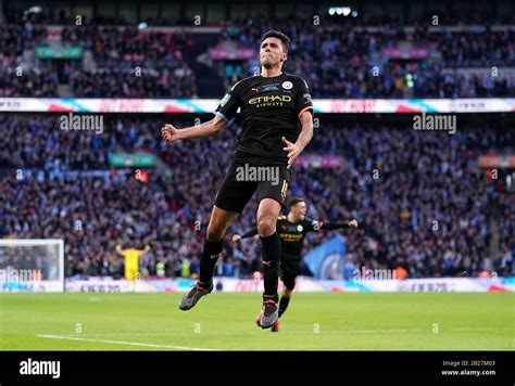 Manchester City S Rodri Celebrates Scoring His Side S Second Goal Of