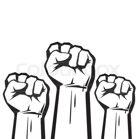 Clenched Fists Raised In Protest Stock Vector Colourbox