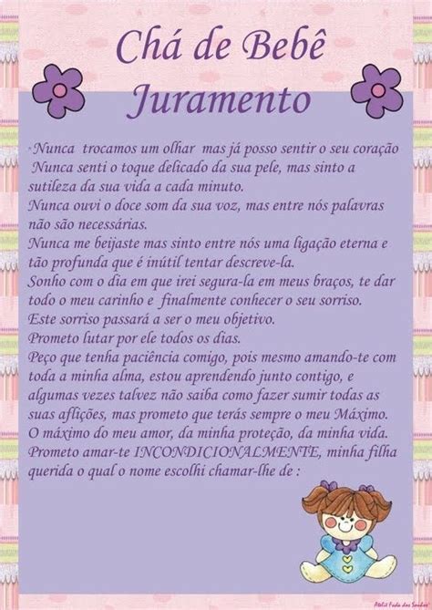 Juramento para o chá bebê Tudo para chá de bebê decoração convites e