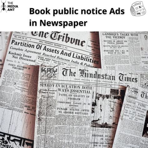 Book Public Notice Ads In Newspapers