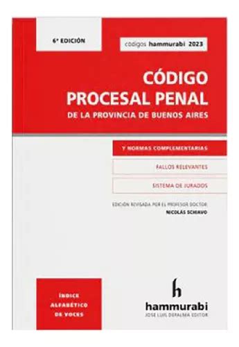 Codigo Procesal Penal Prov Bs As 2023 Standard Hammubrabi Cuotas