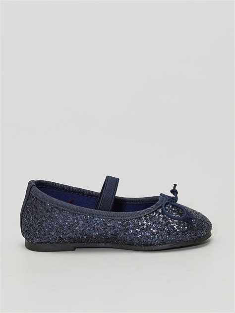 Ballerines En Sequins Bleu Navy Kiabi