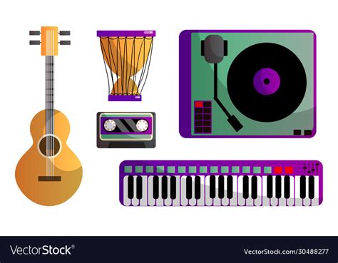 Set different modern musical instruments Vector Image