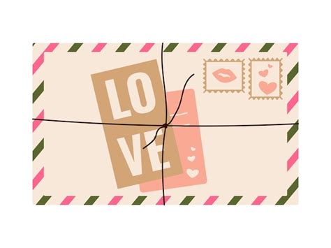 Carta De Amor En Sobre Con Tarjetas Ilustraci N Vectorial Vector Premium