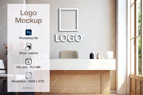 Mockup logo mockup logo sign mockup reception logo mockup office wall ...