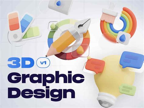 Graphy Graphic Design 3d Icon Set 3d Assets — Ui Custom