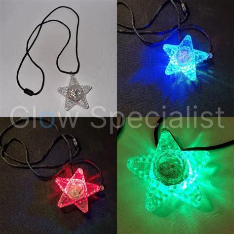 Necklace With Flashing Led Star Buy It At Glow Specialist Glow