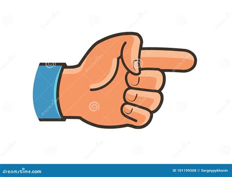 Pointing Hand Symbol. Forefinger, Index Finger, Gesture Label or Icon Stock Vector ...