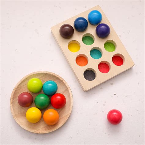 Montessori Patterned Stacking Peg Board Set Toy Wooden Recognition