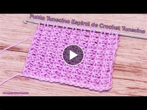 Cómo Tejer el Punto Tunecino Espiral de Crochet Tunecino Paso a Paso