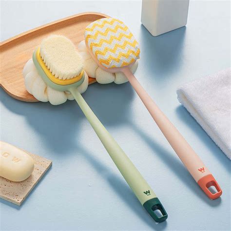 Loofah Back Scrubber Long Handle Shower Body Brush With Soft Mesh