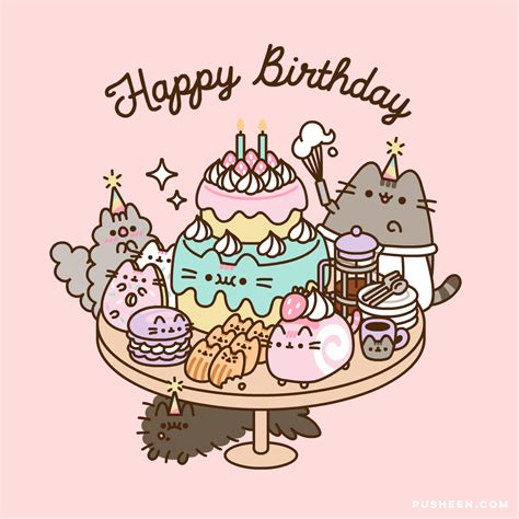 Pusheen Happy Birthday Happy Birthday Art Birthday Happy