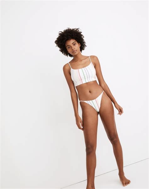 Madewell Second Wave String Bikini Bottom In Rainbow Stripe Shopstyle