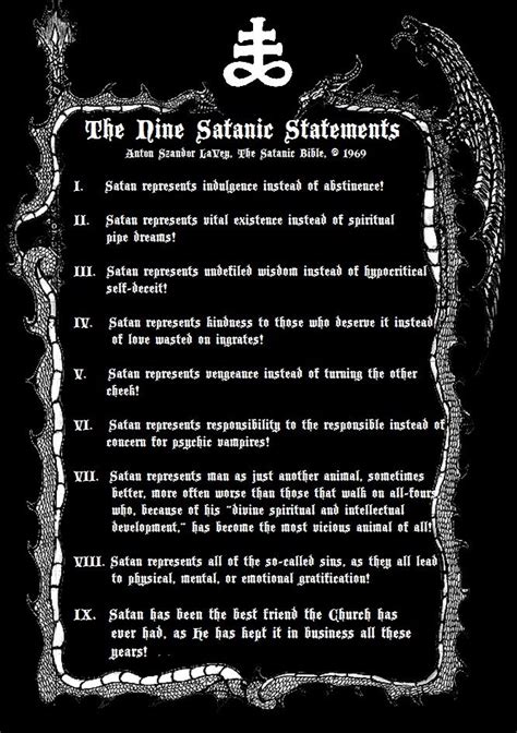 Occult Occult Satanic Rules Laveyan Satanism Satanic Art