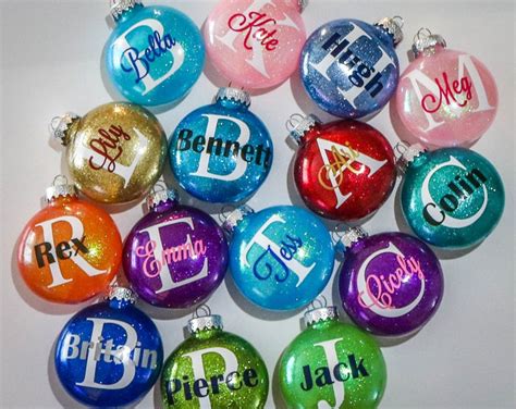 Personalized Glitter Ornament Glitter Ornaments Personalized Ornament