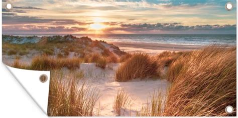 Schuttingposter Duin Planten Zonsondergang Strand Zee X