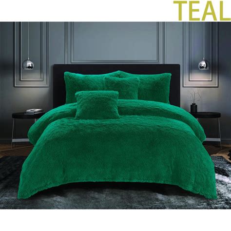 Ramesses Shaggy Fleece Comforter Set Teal King Buy Online At The Nile