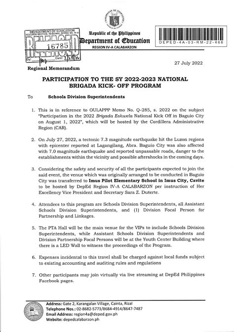 2022 Brigada Eskwela National Kick Off Teacherph
