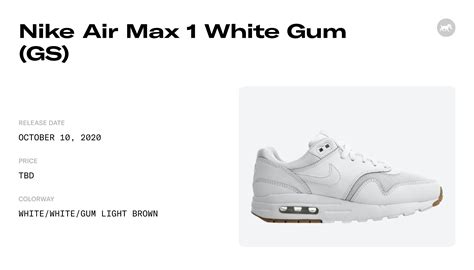 Nike Air Max 1 White Gum (GS) - 807602-113 Raffles & Where to Buy