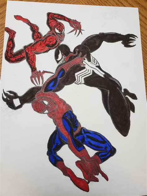 Venom Vs Spiderman Drawing In This Game You Have To Shoot The Evil