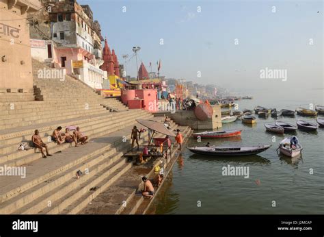 Ghats on the River Ganges, Varanasi (Benares, Uttar Pradesh, India ...