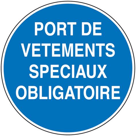 Panneau Pvc Port De V Tements Sp Ciaux Obligatoire Signals