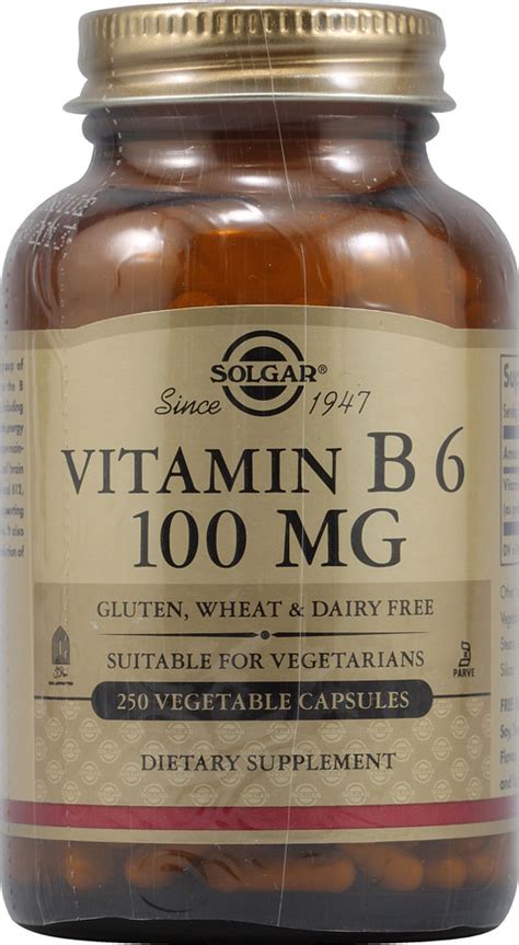 Solgar Vitamin B6 100 Mg 250 Vegetable Capsules Vitacost