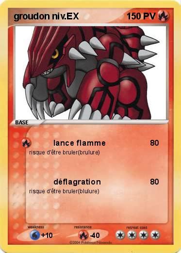 Pokémon groudon niv EX 1 1 lance flamme Ma carte Pokémon