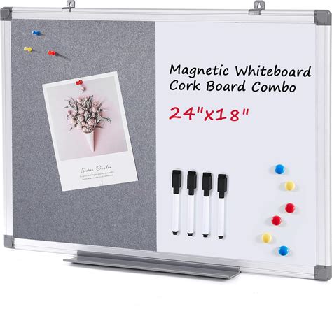 Swansea Magnetic Whiteboard 2 In 1 Gray Frabic Pin