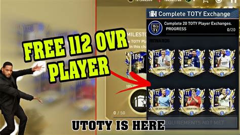 How To Get 112 Ovr Player Free 🤩 Fifa Mobile Utoty 2023 Youtube