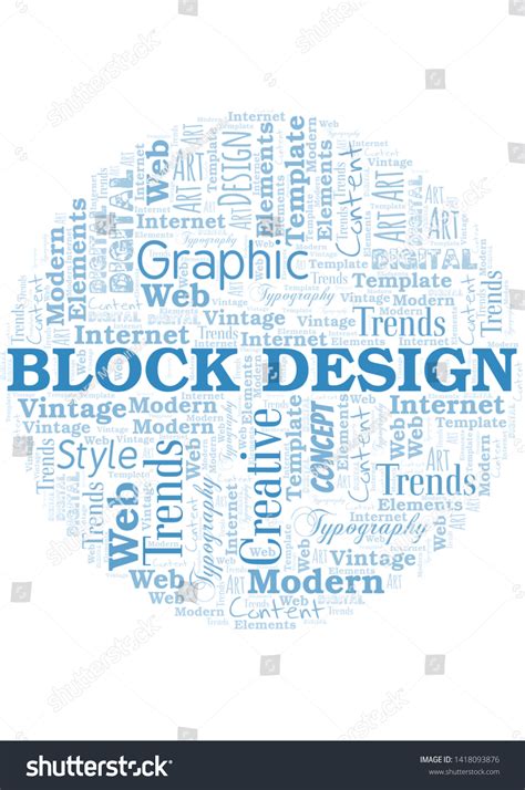 Block Design Word Cloud Wordcloud Made With Royalty Free Stock