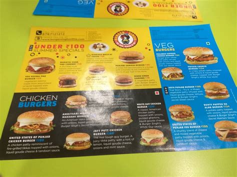 Menu at Burger Singh, New Delhi, D 88