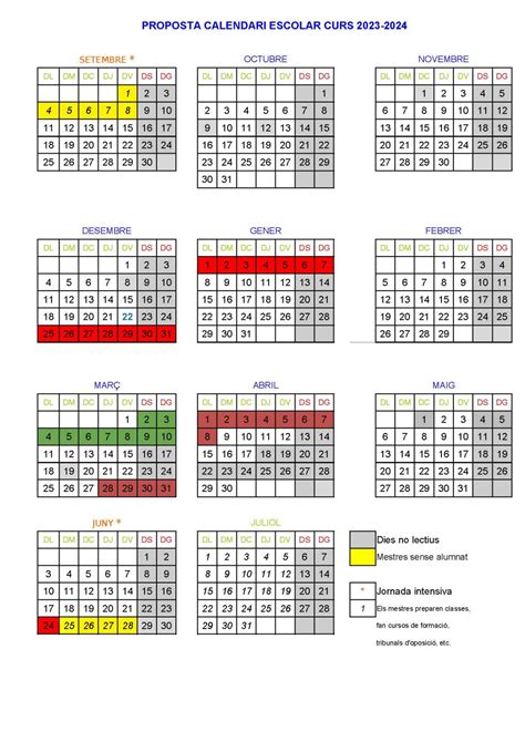 Calendari Del Curs CEIP SANCHIS YAGO